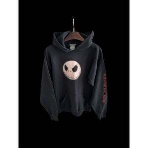 Vintage Y2K Disney The Nightmare Before Christmas RARE Skull Faded Hoodie Medium